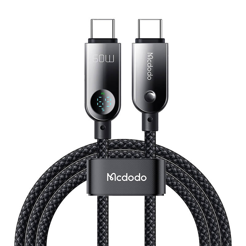 Mcdodo CA-4780 USB-C į USB-C 60W duomenų kabelis 1.2m (juodas)