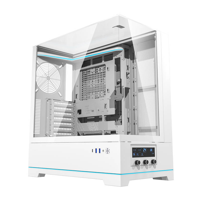 Darkflash DY450 kompiuterio korpusas be ventiliatorių (baltas)