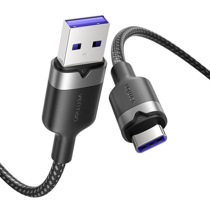 USB 2.0 A į USB-C 6A kabelis Vention CTOBH 2M (juodas)