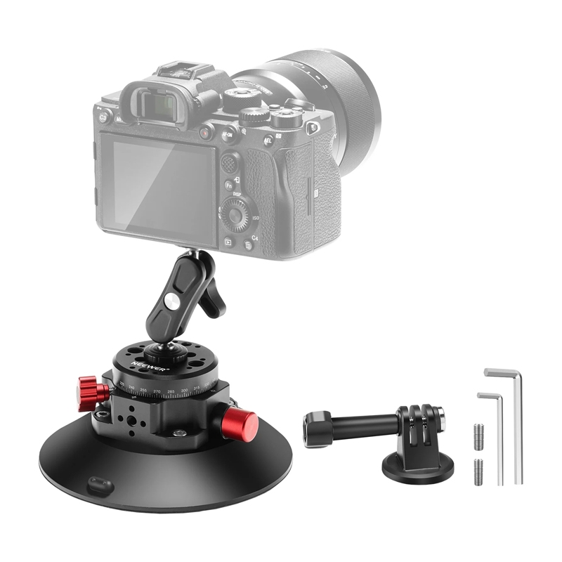 Mount with suction cup 1/4 inch Neewer CA013 for sports cameras (DJI Action, GoPro, Insta360)