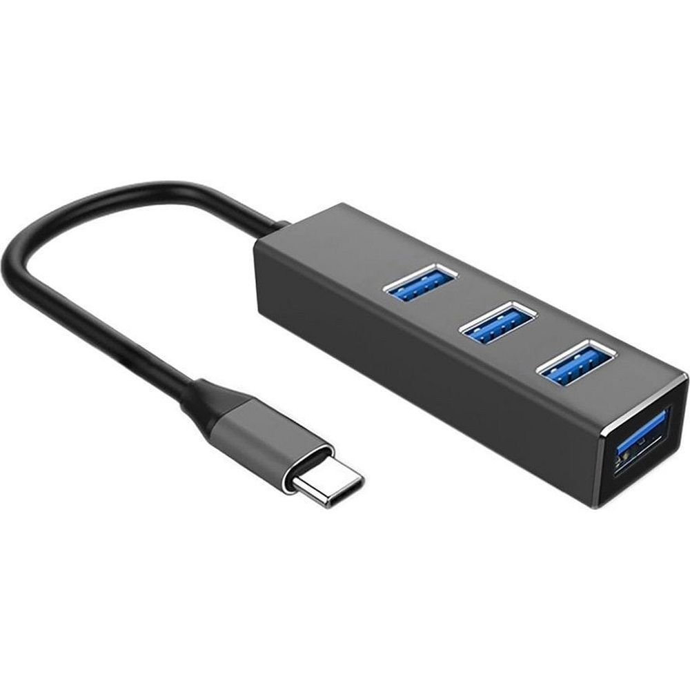 ART adapteris HUB 4in1 Type C HUB USBC-USB3 OEM-C15 juodas