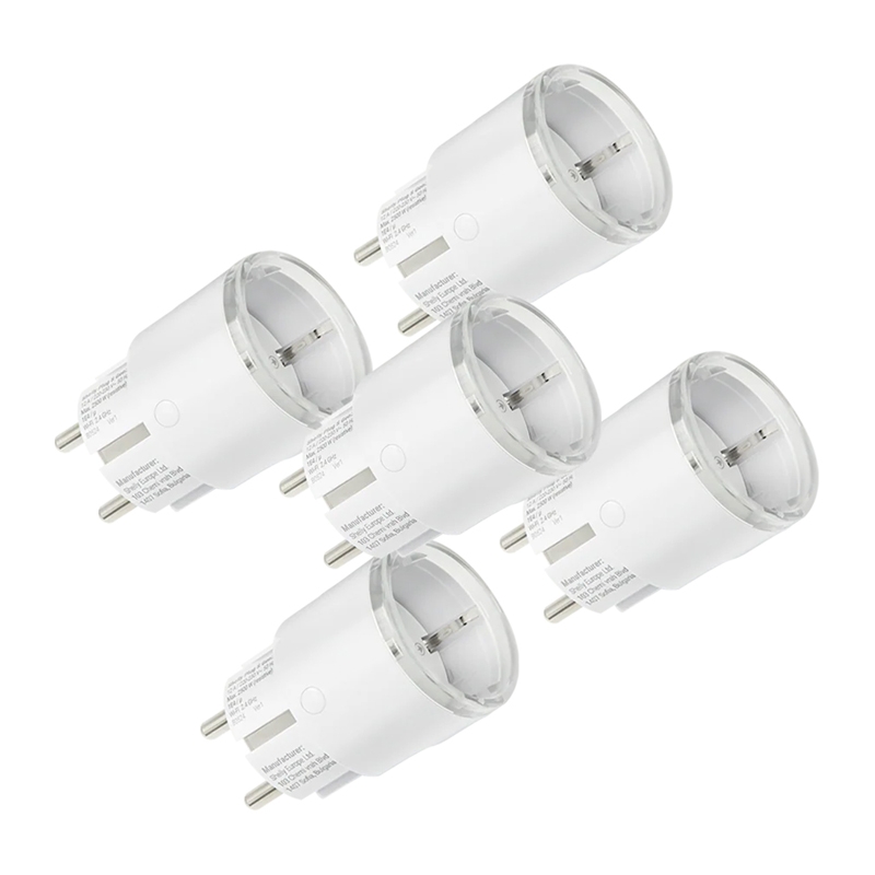 5 vnt. rinkinys Shelly Plug S MTR Gen3 12A išmaniųjų lizdų (balti)