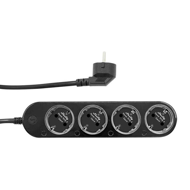 Išmanioji 12A Shelly Power Strip 4 Gen4 Zigbee/Matter juoda