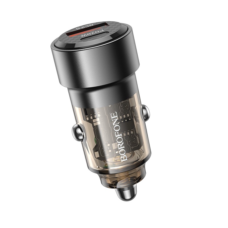 Automobilinis įkroviklis Borofone BZ20 PD20W+QC3.0 38W juodas