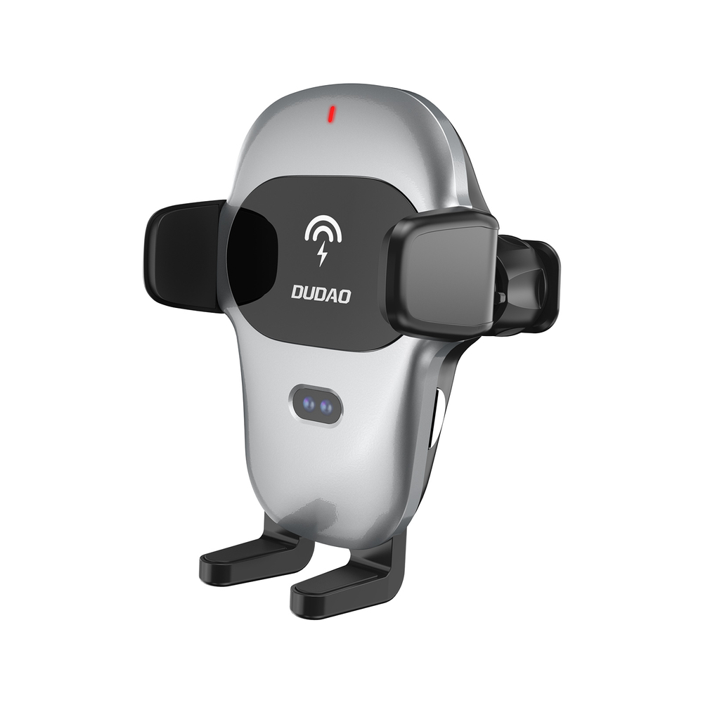 "Dudao" automatinis automobilinis laikiklis su integruotu Qi 15 W belaidžiu įkrovikliu pilkos spalvos (F20xs)