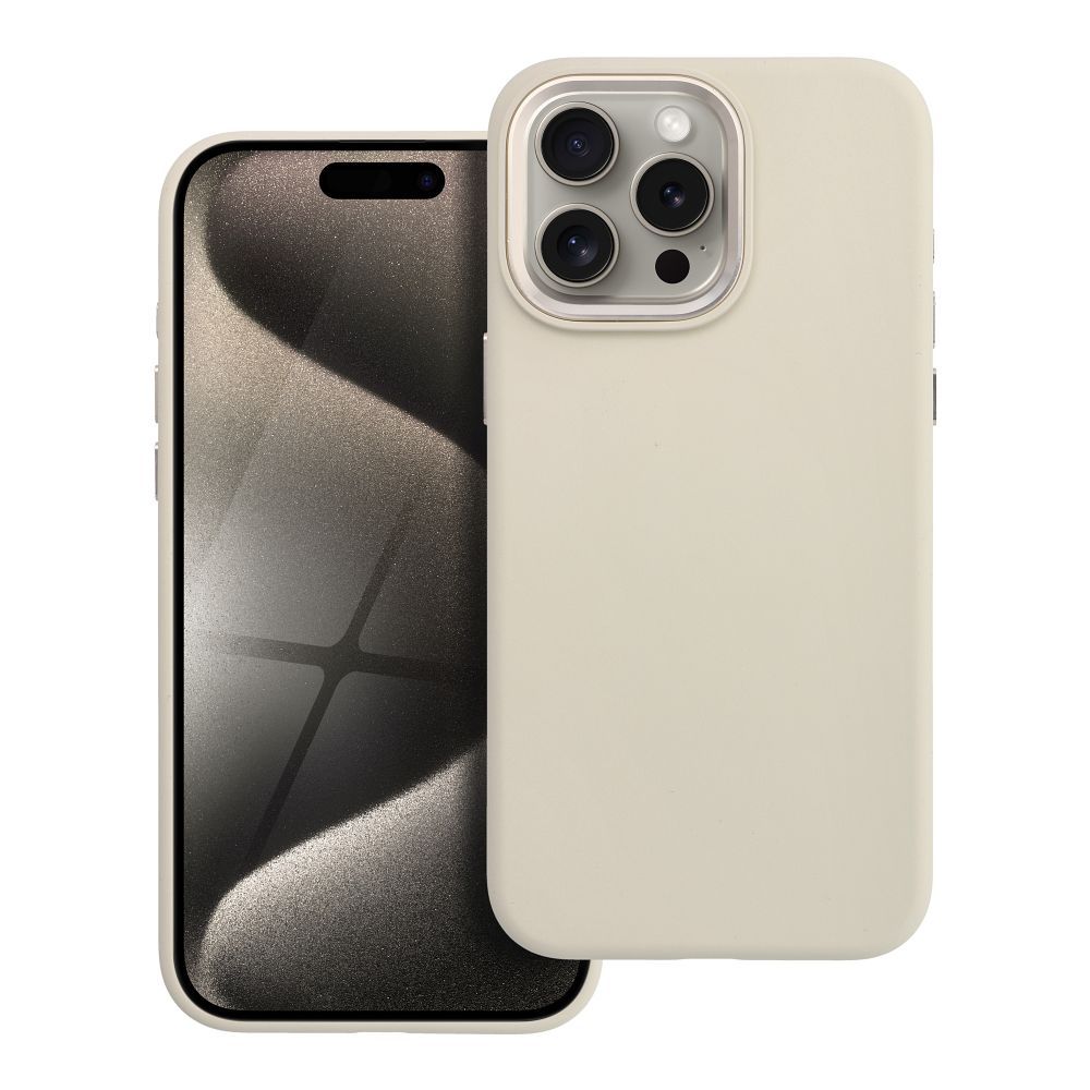 Dėklas skirtas iPhone 15 PRO MAX Forcell F-Protect Frame Premium suderinamas su Magsafe senovinė balta