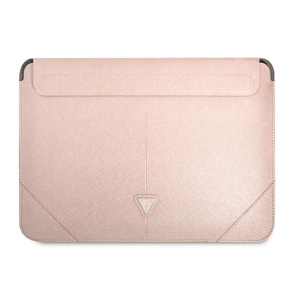 Guess Saffiano Triangle Logo dėklas 14" nešiojamam kompiuteriui - rožinis