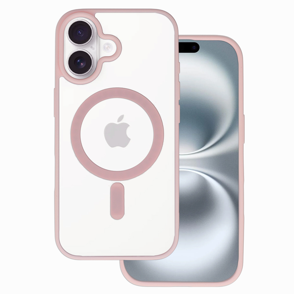 Acrylic Color Magsafe dėklas iPhone 17 šviesiai rožinis