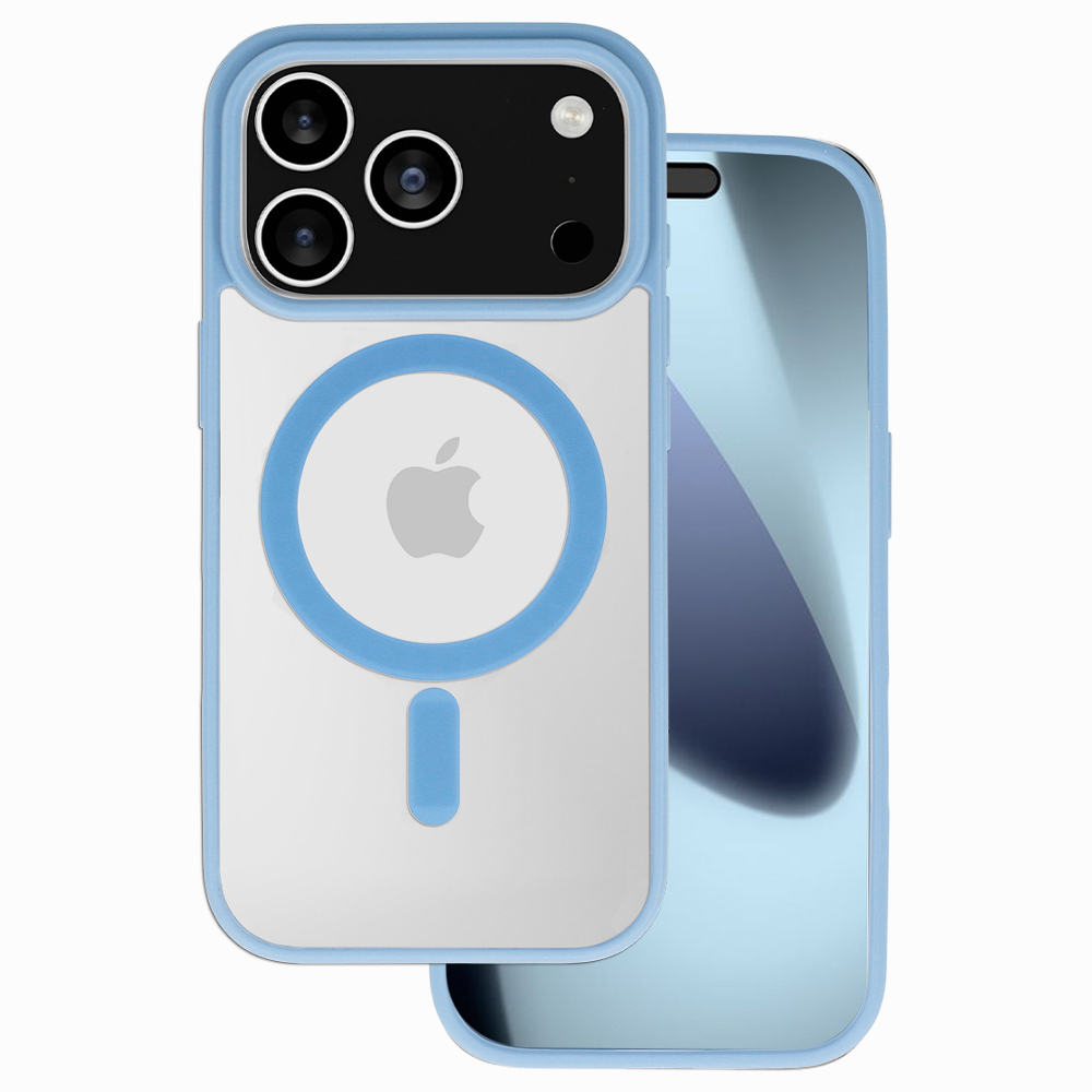 Acrylic Color Magsafe dėklas iPhone 17 Pro Max šviesiai mėlynas