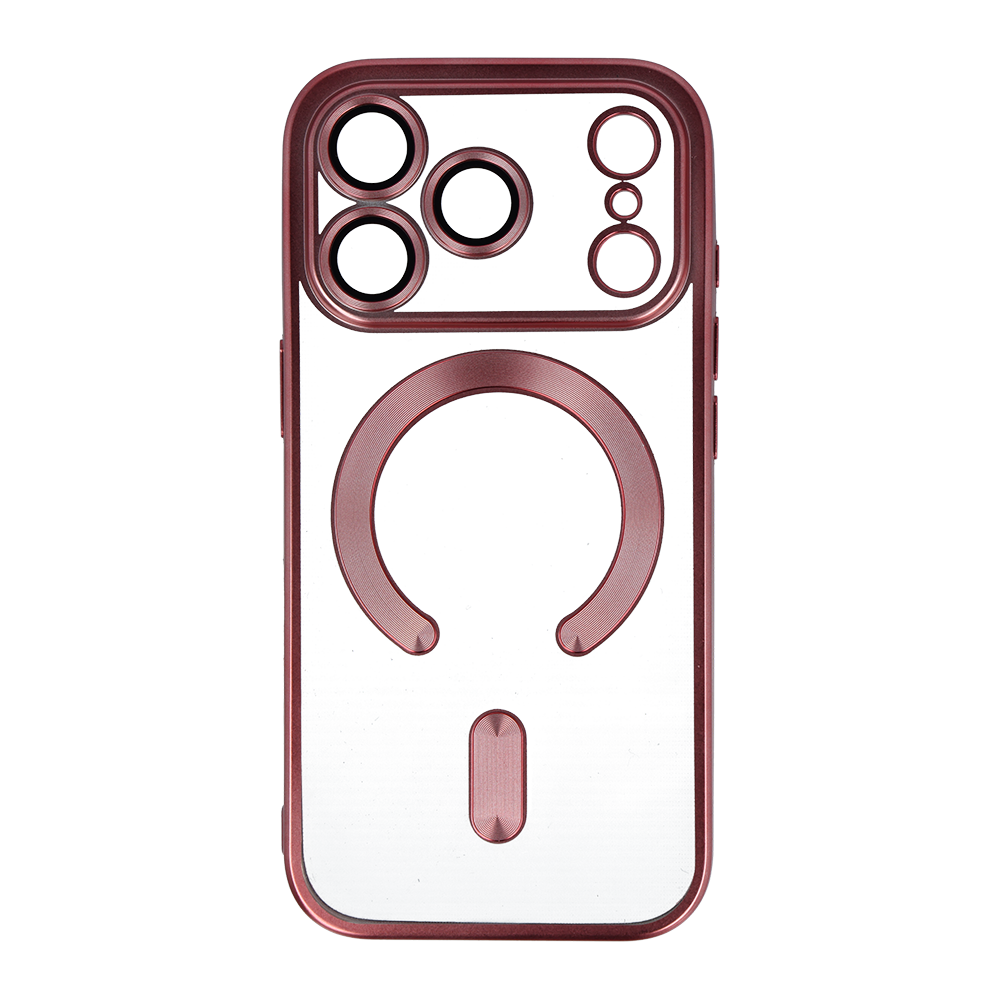 Metallic Magsafe dėklas iPhone 17 rožinis