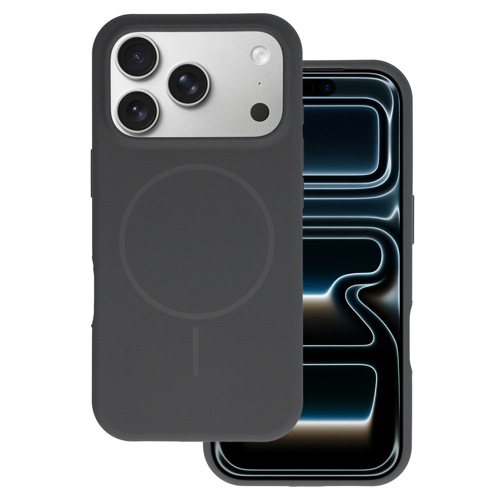 Magsafe Slim Silicone dėklas iPhone 17 Pro Max grafito spalvos