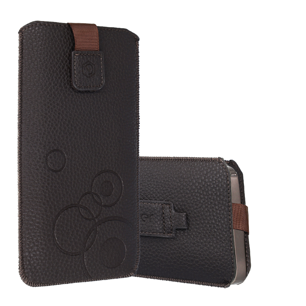 WONDER Deko Pouch Case (Size XXL) for Samsung S25 Ultra/S24 Ultra/M35/M23/A16 5G/Xiaomi Redmi 14C chocolate
