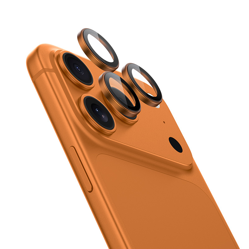 Benks grūdintas stiklas Glass Warrior Lens Protector kamerai iPhone 17 Pro/17 Pro Max (3 lęšiai) oranžinis