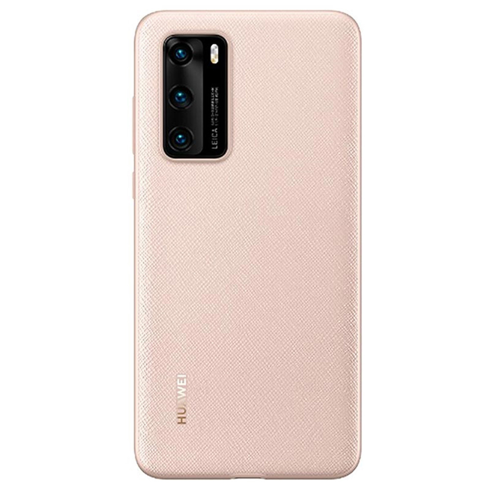 Originalus dėklas Huawei P40 - PU apsauginis dėklas (51993713) rožinis