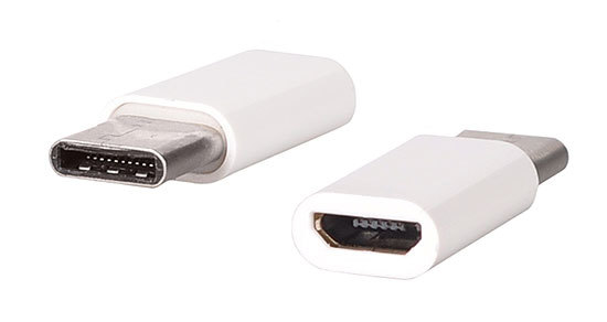 Įkroviklio adapteris - Type C į Micro USB - baltas