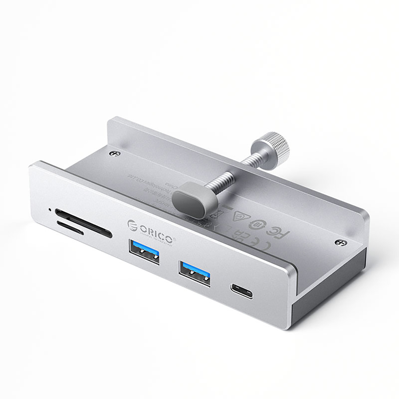 "Orico MH5PC" USB-C / 2x USB-A 3.2 + 1x USB-C 3.2 + 1x SD&TF - sidabrinės spalvos