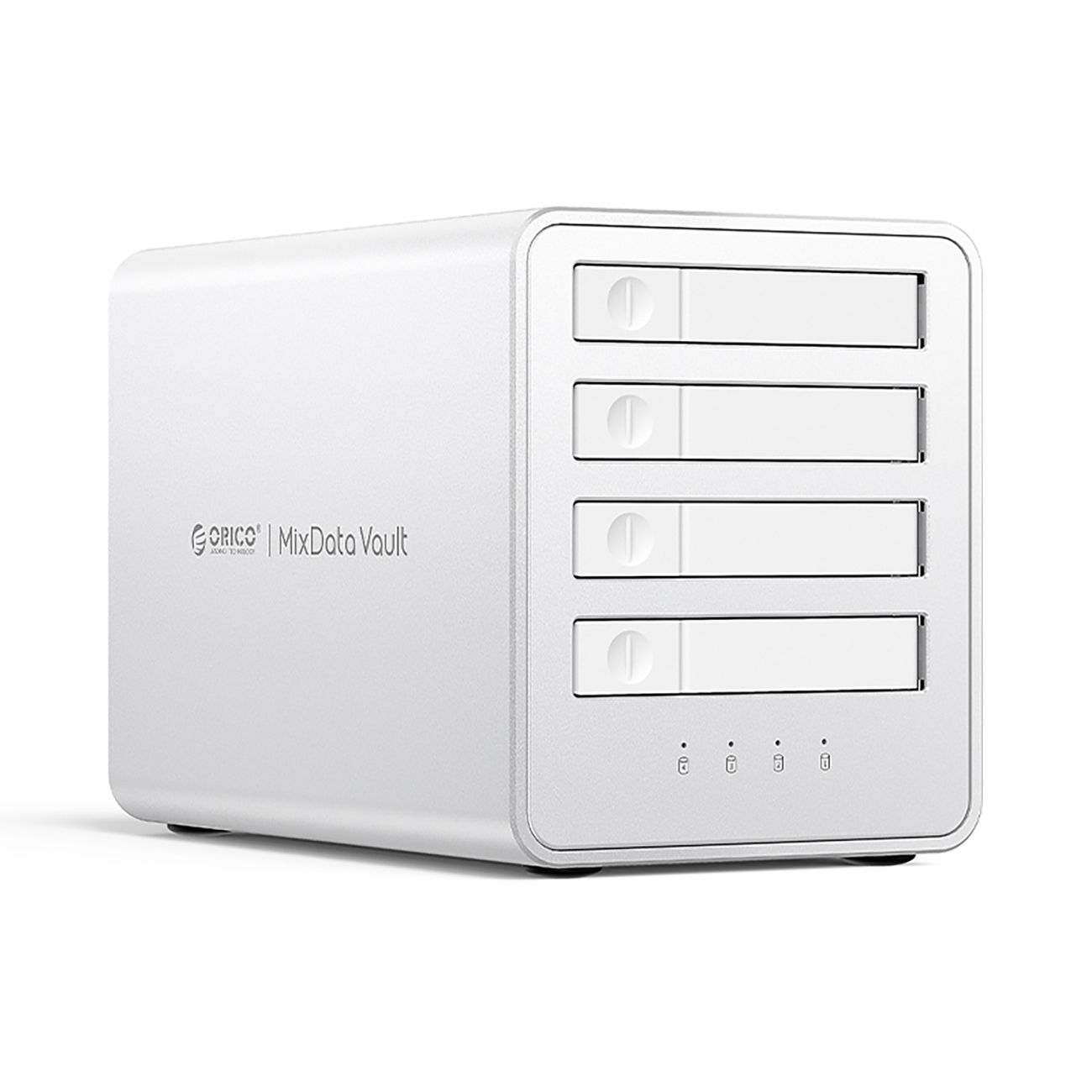 "Orico" 8848RC3 DAS serijos 4 skilčių 2,5" HDD/SSD diskų masyvas - baltos spalvos