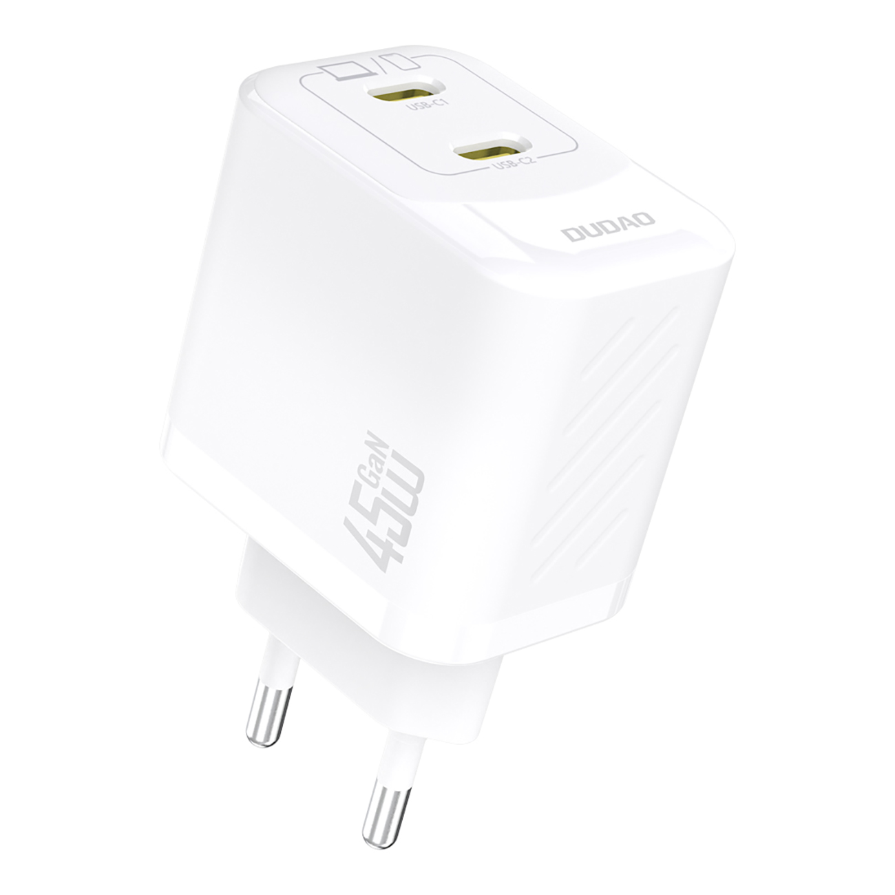 Dudao A28PEU PD 45W GaN 2xUSB Wall Įkroviklis - Baltas
