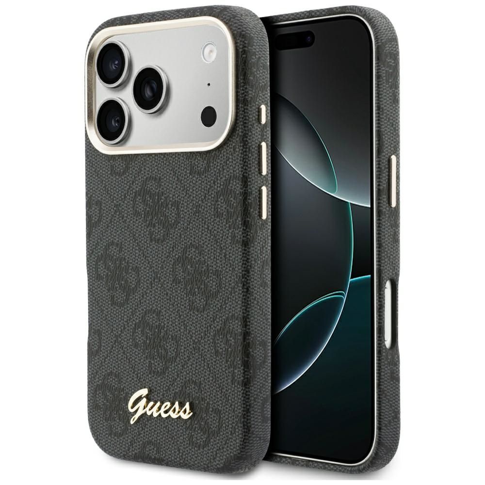 GUESS case for IPHONE 17 Pro compatible with MagSafe GUHMP17L5P4FWMSK (PU FW 4G Script) black