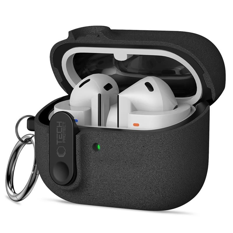 "Tech-Protect" plonas dėklas su kabliuku, skirtas "Samsung Galaxy Buds 3 / 3 FE / 3 Pro" - juodas