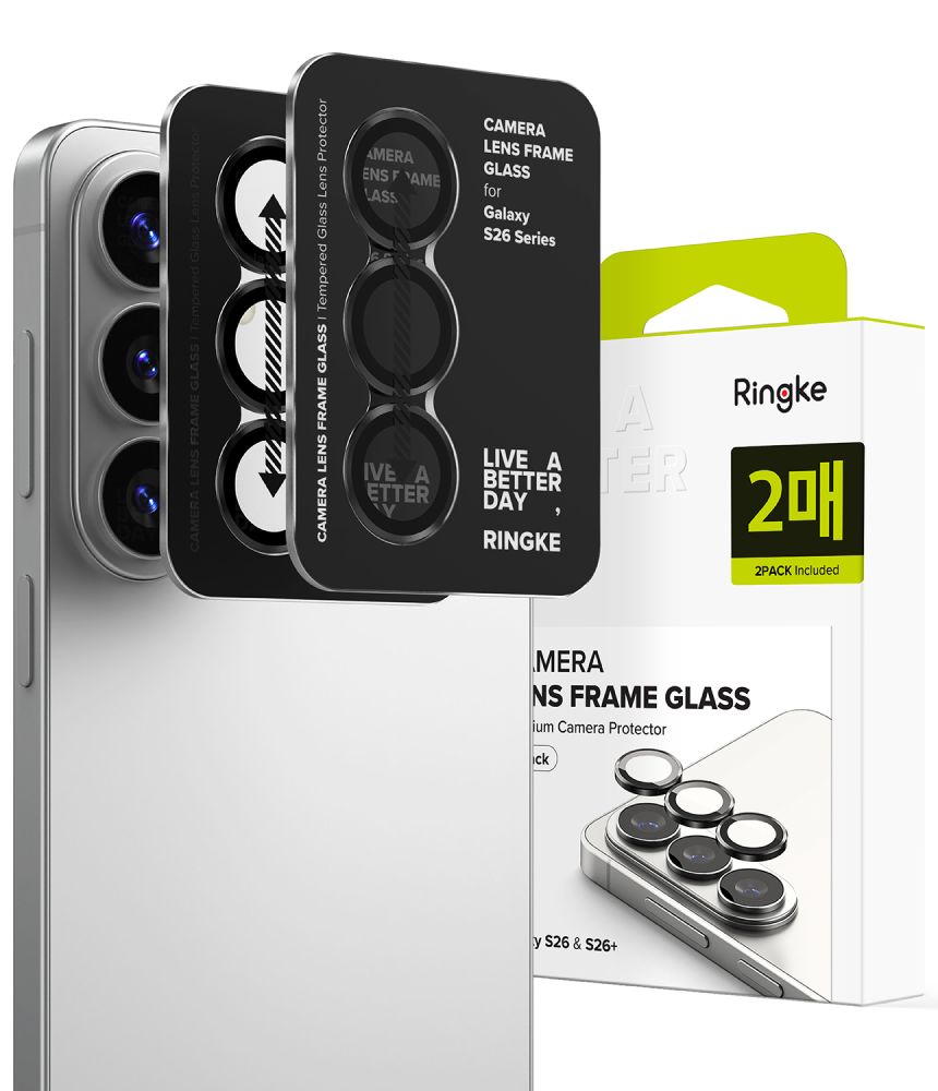 Ringke Camera Frame Protector 2-Pack for Samsung Galaxy S26 / S26+ - juodas