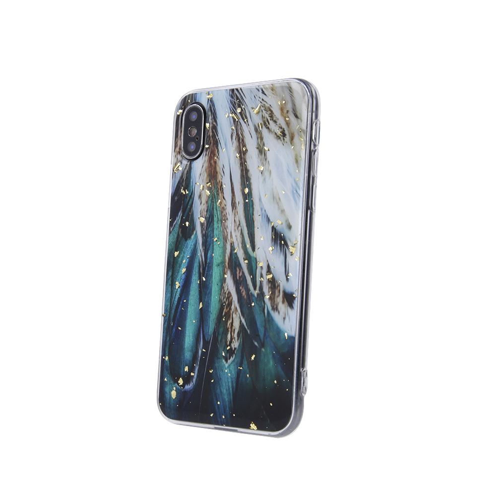 auksinis Glam dėklas for Samsung Galaxy S24 FE feathers