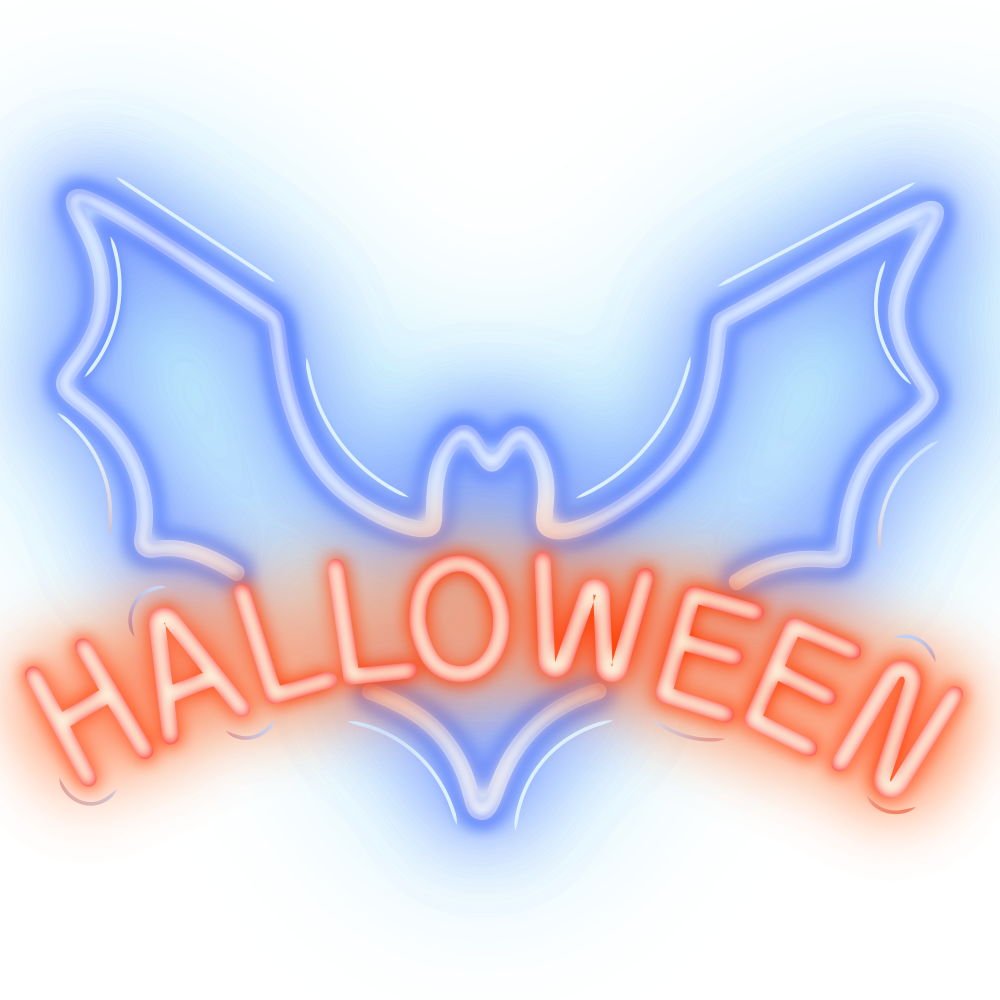 Neon PLEXI LED HALLOWEEN mėlynas raudonas NNE17 Neolia