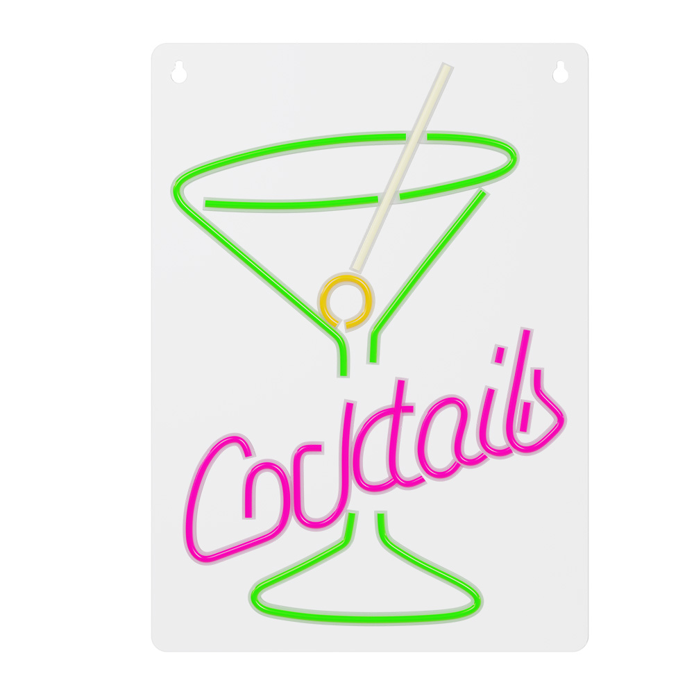 Neon PLEXI LED COCKTAILS rožinis žalias FPNE02X Forever Light
