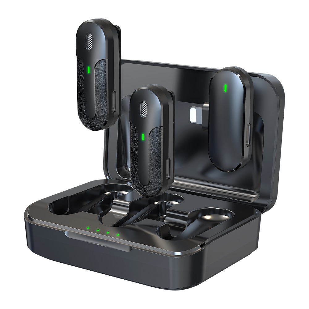 "Devia" mikrofonas "Smartfon Kintone Lightning" belaidis 2in1 juodas