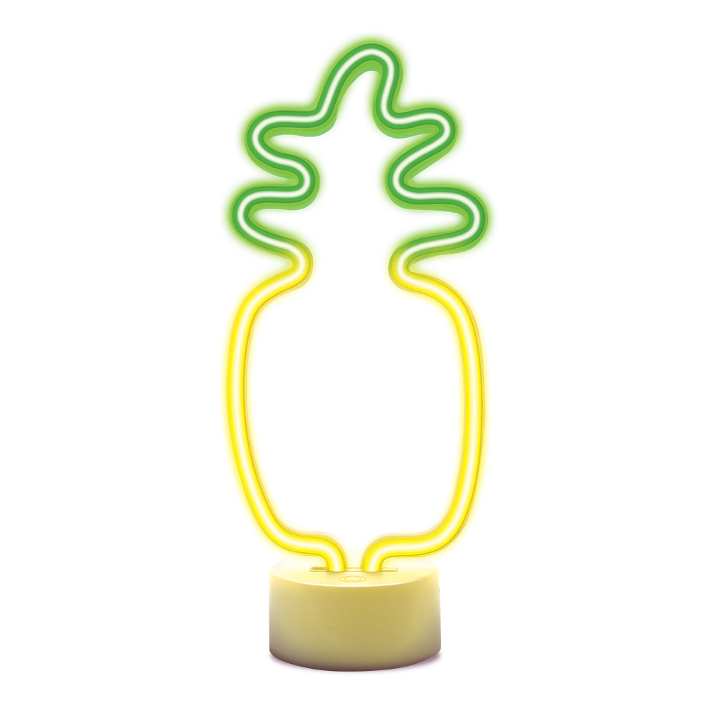 Neon LED on stovas PINEAPPLE oranžinis žalias USB-C FSC-12 Forever Light