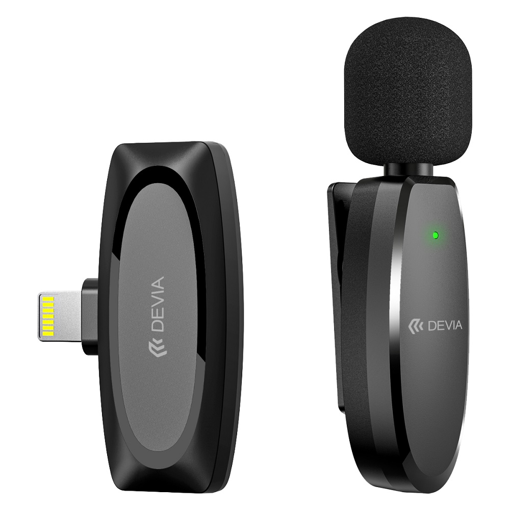 Devia microphone for smartfon Kintone Lightning juodas