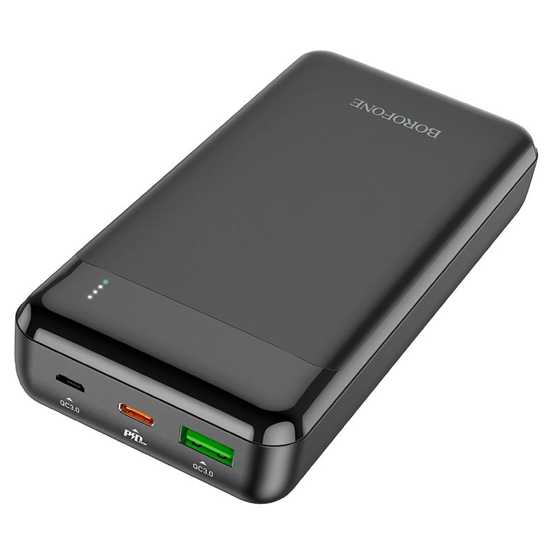 Išorinė baterija Power Bank Borofone BJ19A Type-C PD 20W+Quick Charge 3.0 20000mAh juoda
