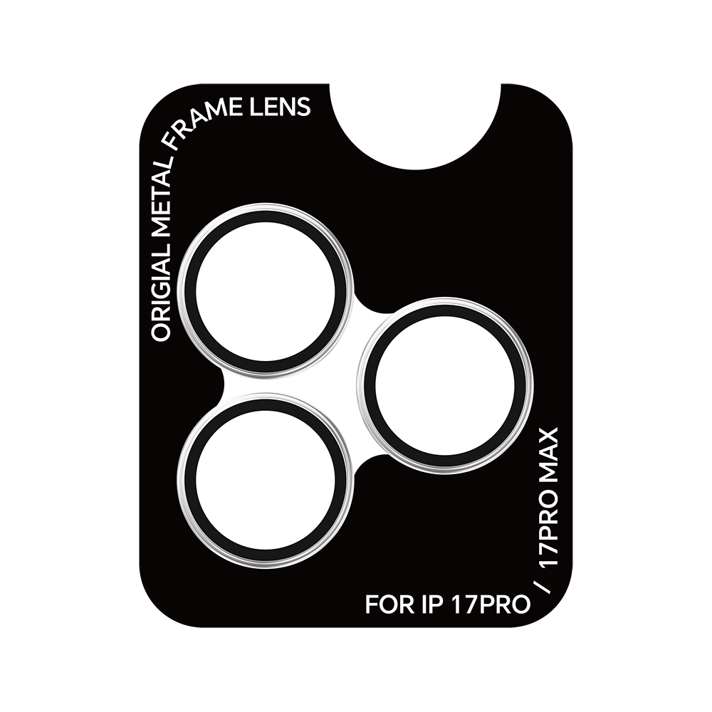 Rock Tempered stiklas Pure Series Camera Lens on camera for Iphone 17 Pro/17 Pro Max (lens 3 pieces) sidabrinis