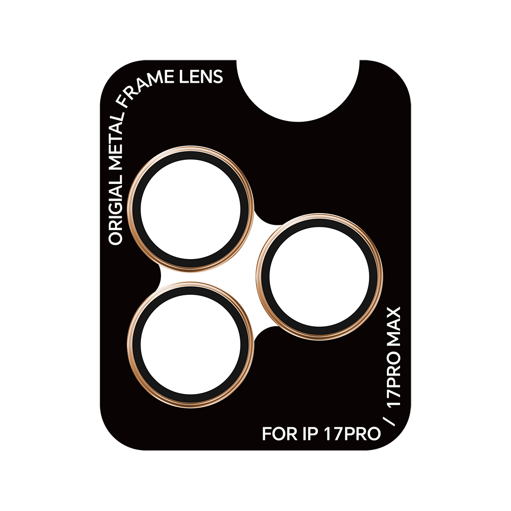 Rock Tempered stiklas Pure Series Camera Lens on camera for Iphone 17 Pro/17 Pro Max (lens 3 pieces) oranžinis