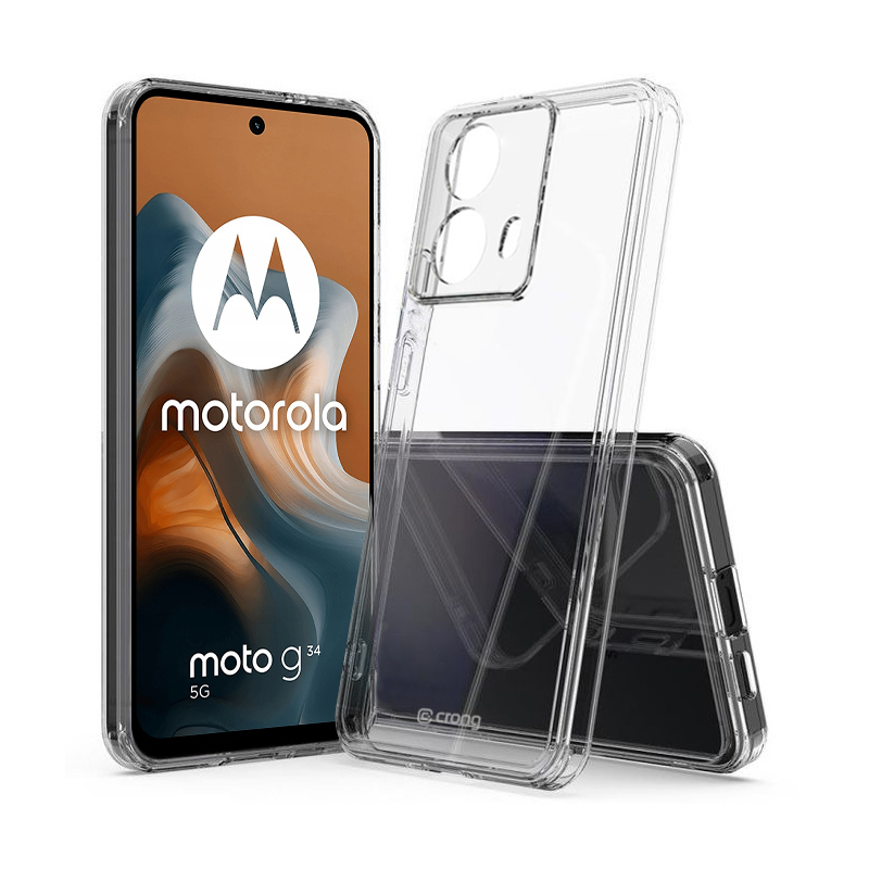 Crong Crystal Shield Cover - Motorola Moto G34 dėklas (skaidrus)