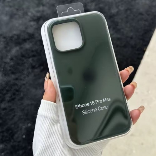 Dėklas "Silicone Plastic Pack" skirtas Apple iPhone 12 Pro Max tamsiai žalias (su įpakavimu)