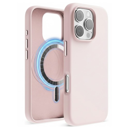 Dėklas "TM MagSafe Silicone" iPhone 14 Pro / Kreidinis rožinis /