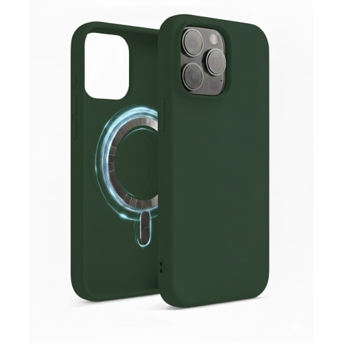 Dėklas "TM MagSafe Silicone" iPhone 13 Pro / Žalias /