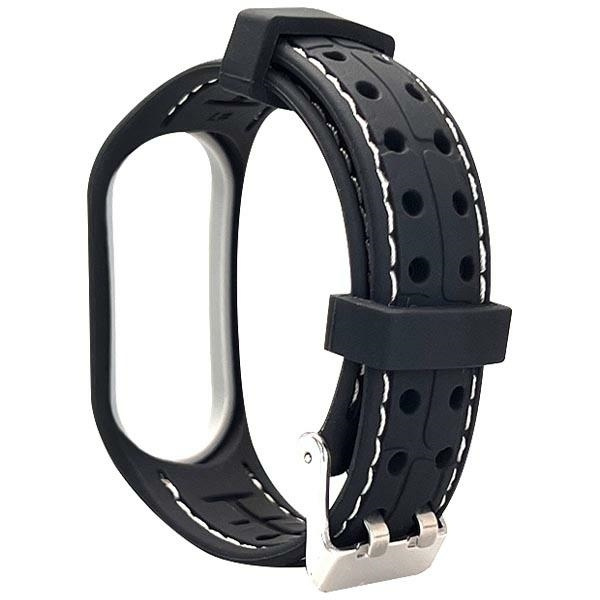 Beline Dirželis Mi Band 6/5 Smart juodas/baltas