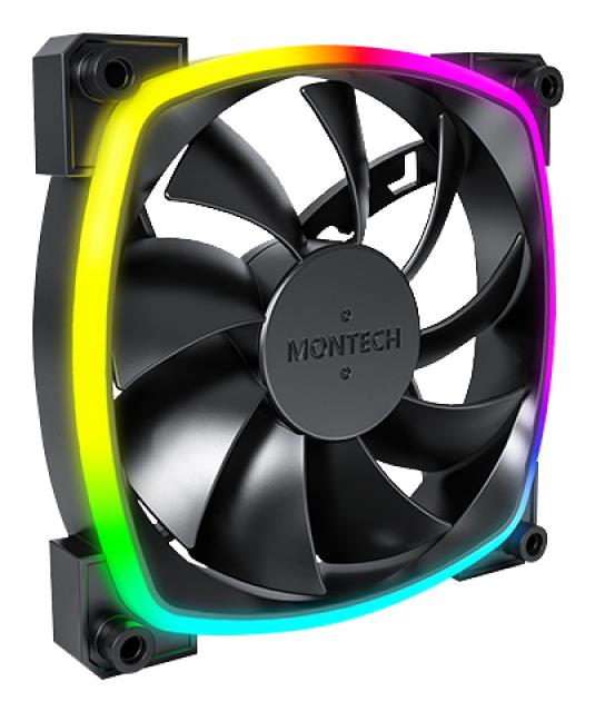 Korpuso ventiliatorius 120mm AX120 PWM Juodas 3 vnt. Montech