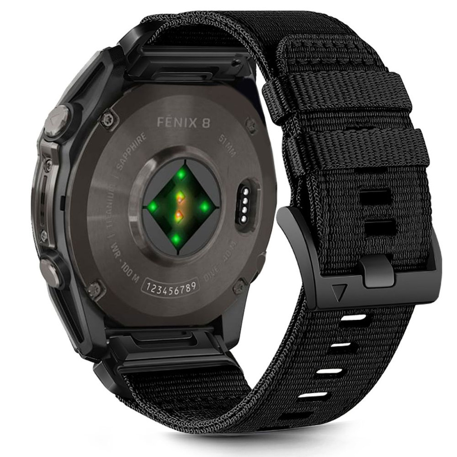 Dirželis TECH-PROTECT NYLON CLASSIC GARMIN FENIX 5X / 5X PLUS / 6X / 6X PRO / 7X / 8 (51 MM) juodas