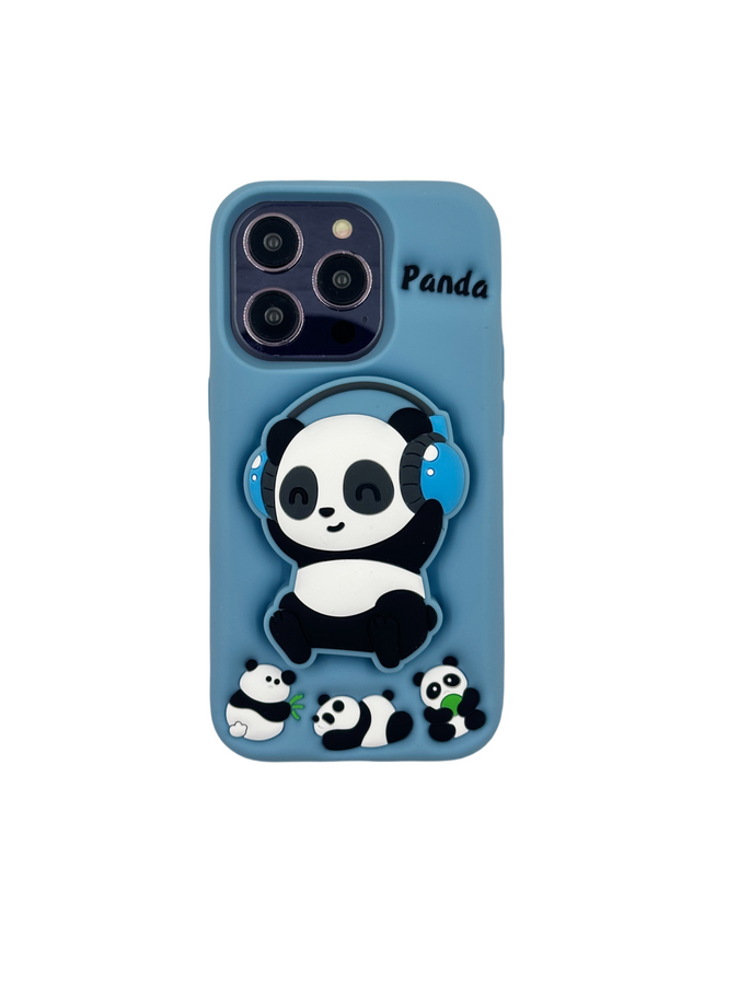 Dėklas 3D PANDA SU LAIKLIU IPHONE 13 PRO