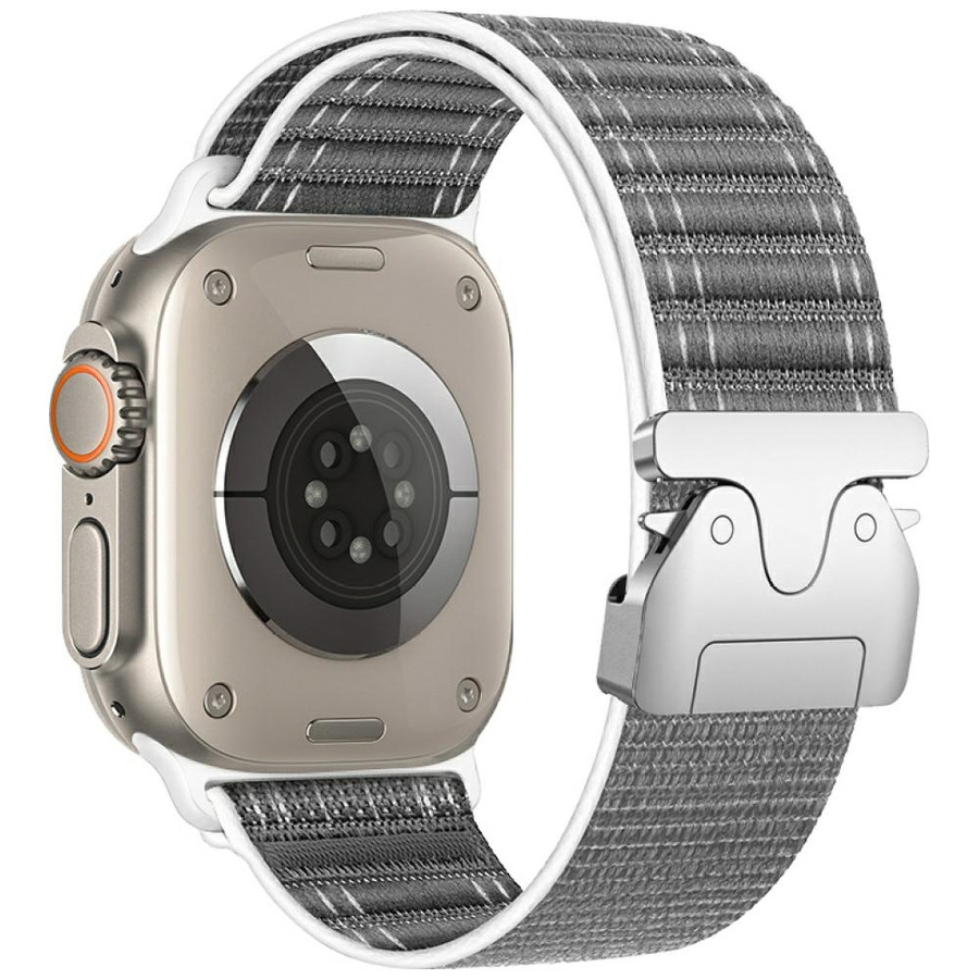 Beline Woven Nylon Diagonal Style Parachute dirželis Apple Watch 42/44/45/49mm pilkas