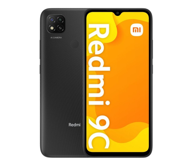 Xiaomi Redmi 9C, dviejų SIM, 32GB 2GB RAM, VIDURNAKČIO PILKAS