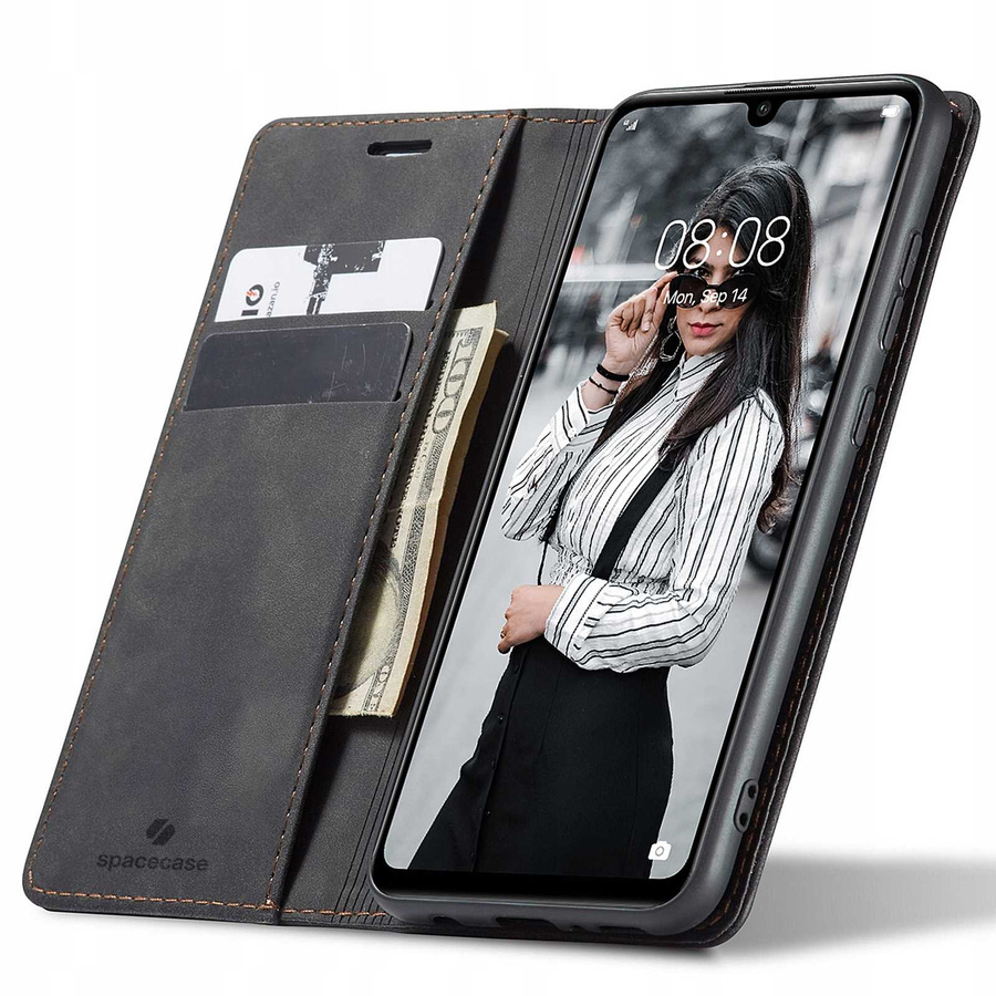 Spacecase piniginės dėklas Huawei P30 Lite juodas