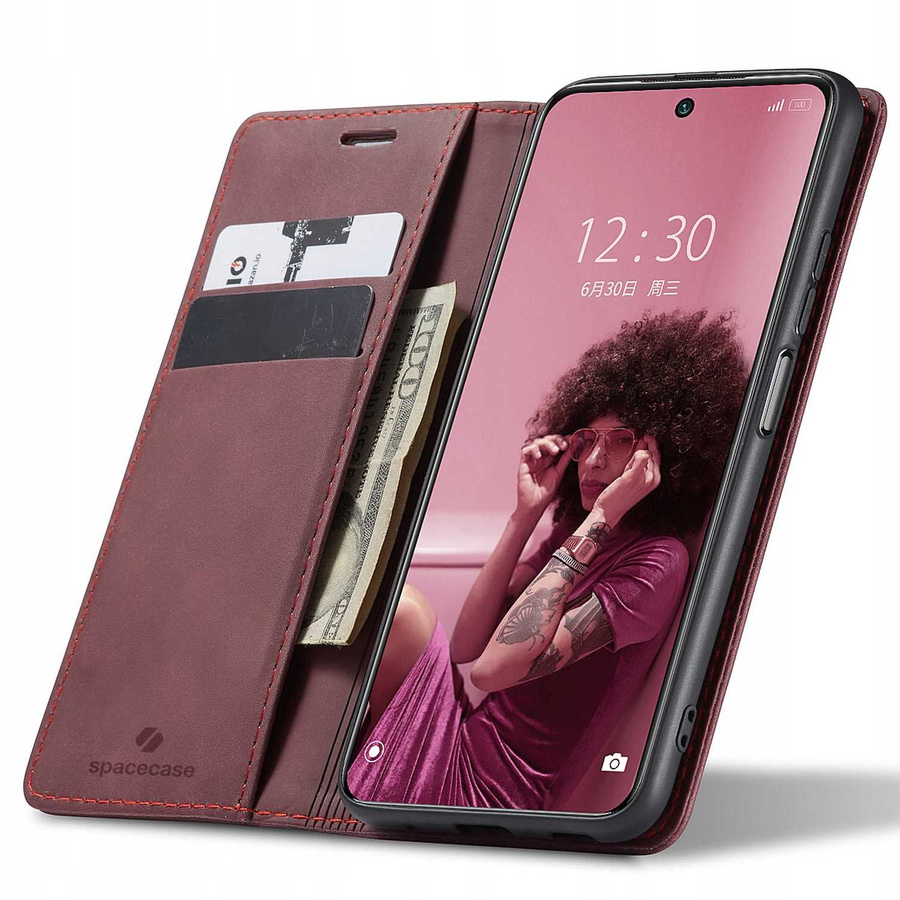 Spacecase piniginės dėklas Redmi Note 10 Pro raudonas