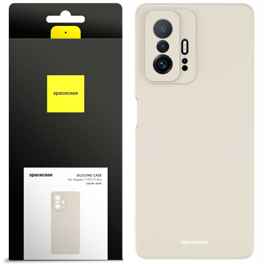 Spacecase silikoninis dėklas Xiaomi 11T/11T Pro kaulo spalvos