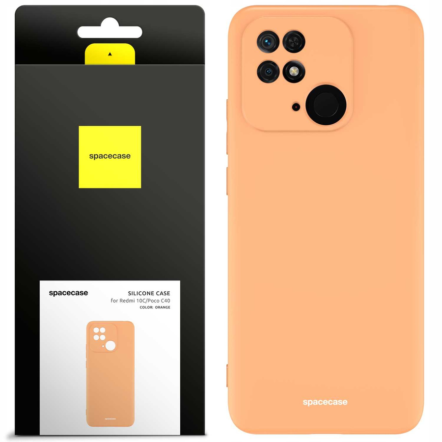 Spacecase silikoninis dėklas Redmi 10C/Poco C40 oranžinis