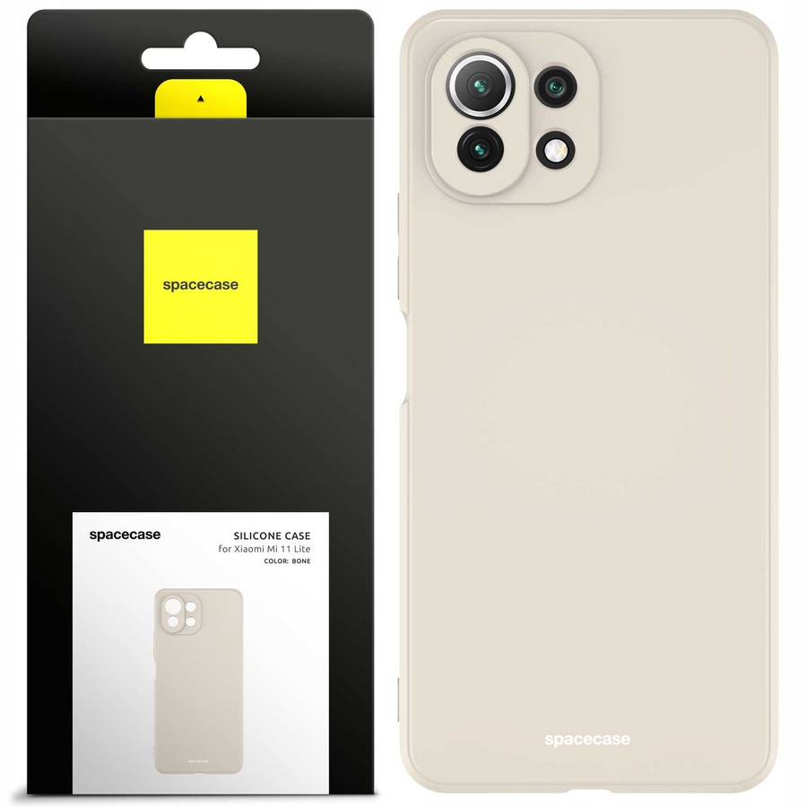 Spacecase silikoninis dėklas Xiaomi Mi 11 Lite kaulo spalvos