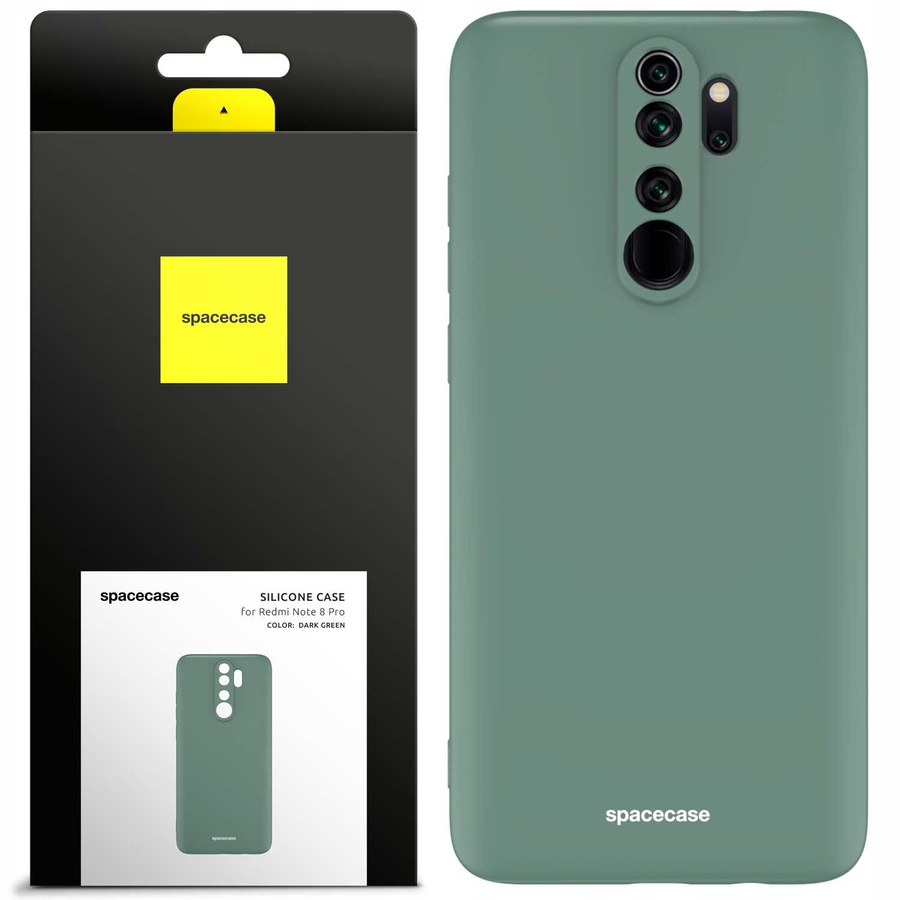 Spacecase silikoninis dėklas Redmi Note 8 Pro tamsiai žalias